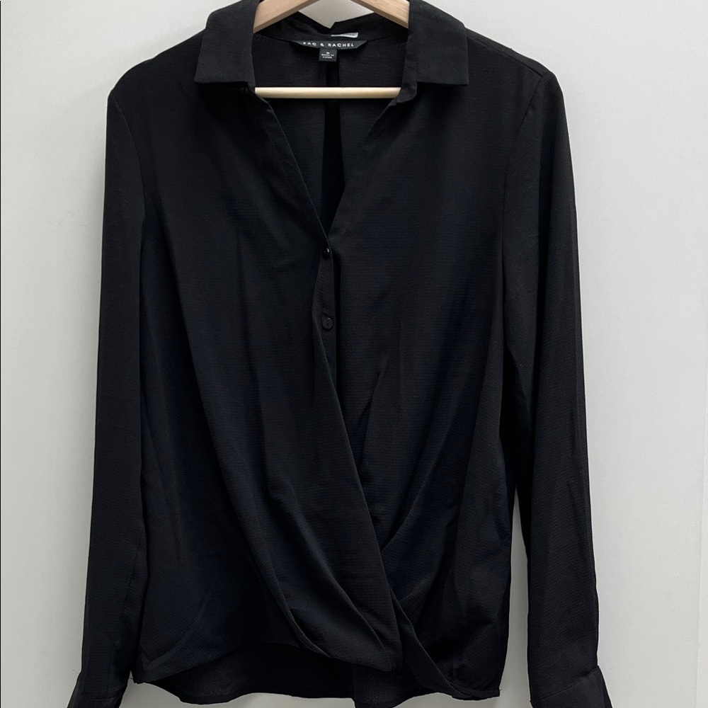 Zac & Rachel Black Wrap Blouse